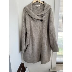 Max Studio Woman Wool Blend Cowl Neck Jacket | Size 3X